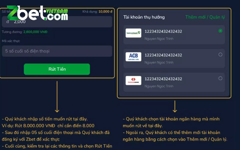 Hướng dẫn chi tiết cách rút tiền Zbet